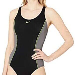 NIKE SWIM LADIES' SPLICED POWERBACK COLORBLOCK ONE-PIECE SWIMSUIT LARGE …